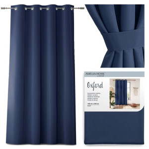Amelia Home Zasłony Oxford Eyelets Navy 140x250