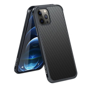 Etui Iphone 12 / 12 Pro Sulada Carbon Fiber Obudowa Hybrydowa Czarne