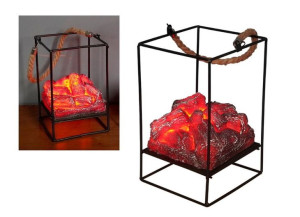 Lampion, Latarnia Metalowa Z Imitacją Węgla Drzewnego 20x12,5 Cm