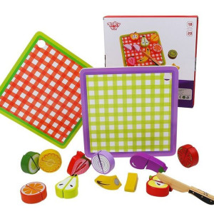 Tooky Toy Drewniane Warzywa Deska Do Krojenia 20 El.