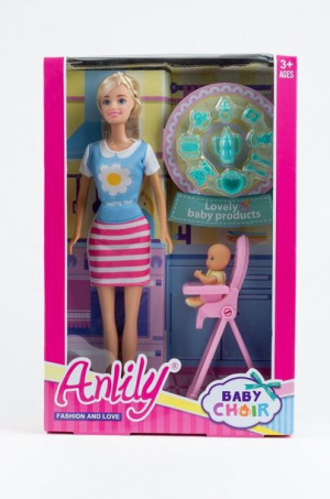 Lalka Anlily 30 Cm. Z Krzesłem Dla Dziecka