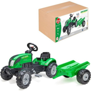 Falk Traktor Zielony Na Pedały + Przyczepa I Klakson Od 2 Lat.