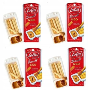 4x45g LOTUS BISCOFF & GO krem z paluszkami UK