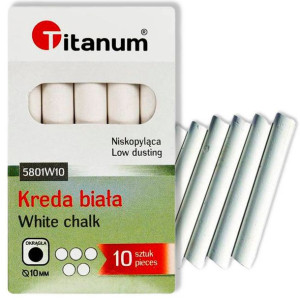 Kreda tablicowa szkolna biała 10 sztuk