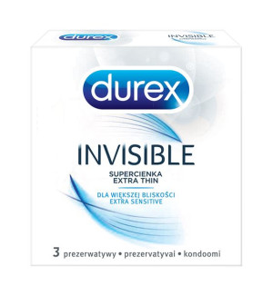 Outlet,DUREX prezerwatywy INVISIBLE EXTRA SENSITIVE 3 szt.