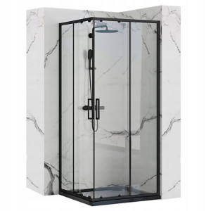 Kabina Prysznicowa Punto Czarna Black 90x90 Rea