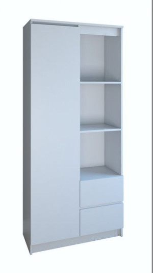 Regał 80 Cm Biurowy Szafa Rs-80 Bily Biały Mat