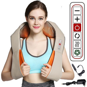 Masażer Karku 3d Shiatsu Pleców Grzejacy Infrared Cielisty