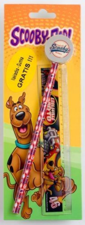 Scooby Doo zestaw szkolny ołowek linijka gumka