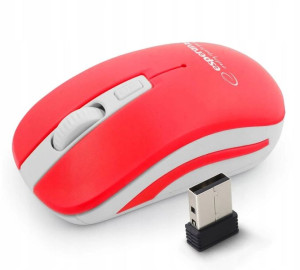 Mysz Bezprzewodowa USB 4G biało czerwony 2.4GHz