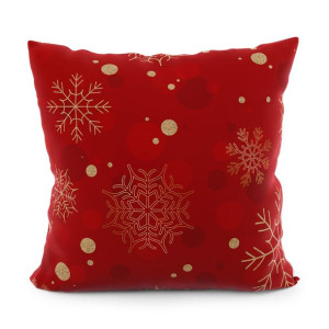 SNOWFLAKE poszewka dekoracyjna VELVET 40x40cm czerwona