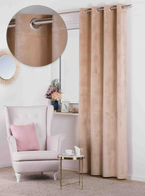 Zasłona aksamitny Velvet 260x140 kolor beżowy