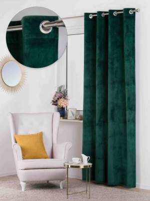 Zasłona aksamitny Velvet 260x140 kolor butelkowy zielony