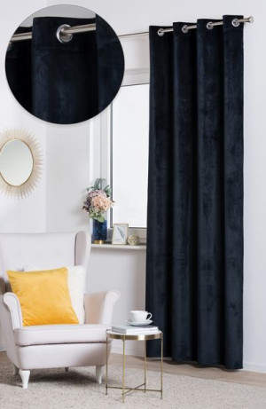 Zasłona aksamitny Velvet 260x140 kolor czarny