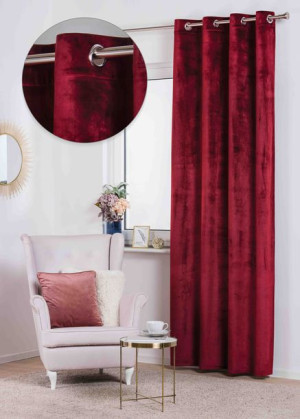 Zasłona aksamitny Velvet 260x140 kolor rubinowy