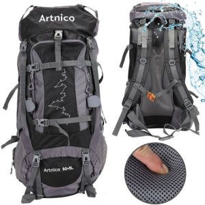 Duży Plecak trekkingowy Artnico 80+5l czarny