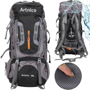 Duży Plecak trekkingowy Artnico 80l czarny