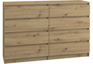 Komoda Szafka 8 Szuflad Malwa M8 140cm Dąb Artisan