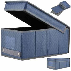 Organizer Materiałowy Do Szafy Granatowy Na Ubrania 18x33x15 cm