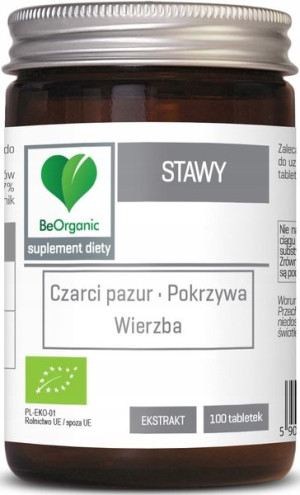 BeOrganic Stawy BIO Pokrzywa Wierzba  400 mg 100 tabletek