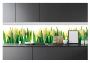 Fototapeta Do Kuchni Zmywalna Kwiaty Biała 250x60