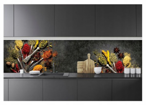 Fototapeta Do Kuchni Zmywalna Zioła Łyżki 250x60