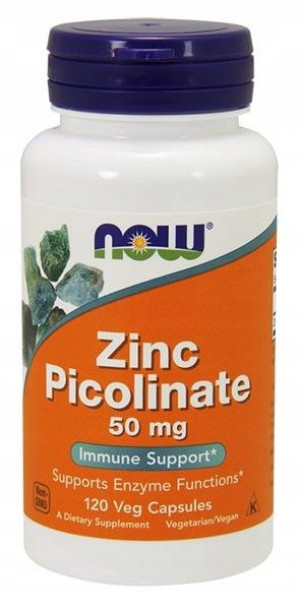 NOW ZINC Cynk Picolinate vege 50 mg 120 kapsułek