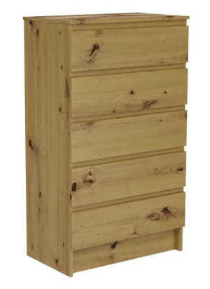 Pojemna Komoda Z 5 Szufladami M5 70 Dąb Artisan