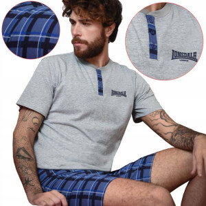 Piżama męska LONSDALE 22044 krótki rękaw GREY XL