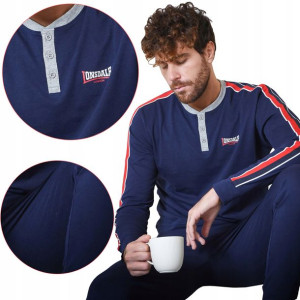 Piżama męska LONSDALE 22031 długi rękaw NAVY XL