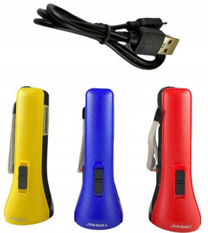 Latarka ręczna LED 3W + COB 1W z ładowarką akumul