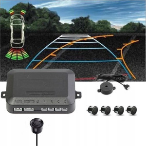 Czujniki Parkowania 4 Sensory Czarne Buzzer