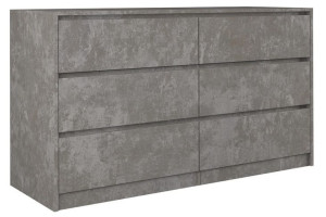 Nowoczesna Komoda Z 6 Szufladami K140 Karo Beton