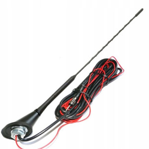 Antena dachowa ze wzmacniaczem 41 cm z kablem