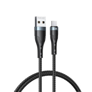 Remax kabel USB - micro USB do ładowania i transmisji danych 2,4A 1m czarny
