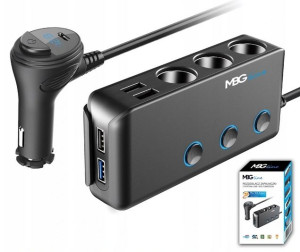 Adapter Zapalniczki 3xgn 2xusb Woltomierz 12/24v
