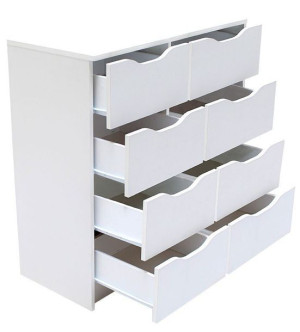 Komoda Biała 8 Szuflad Szafka Alexo 8s Mat 80cm