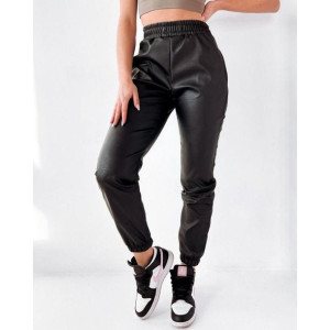 Spodnie czarne z eko skóry by o'la voga fresh leather