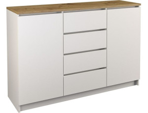 Komoda 2d4s 120cm Biała Gruby Blat B22 Artisan
