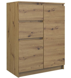 Komoda 2 Drzwi 2 Szuflady 70cm 2d2s Dąb Artisan