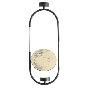 Czarna lampa sufitowa Mood 1107PL_G1 Aldex metalowa drewniana owalna nad st