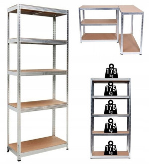 Regał magazynowy metalowy 180x90x40 5 półek 875kg