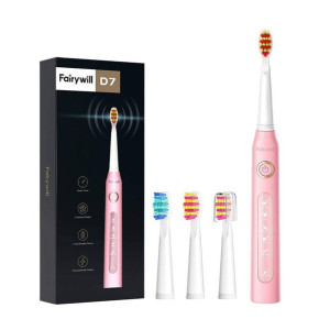 Szczoteczka Soniczna Do Zębów Z Zestawem Końcówek Fairywill 507 (różowa)