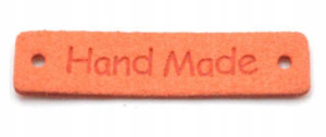 Metka naszywka HANDMADE zamszowa 42x10 mm M112