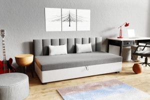 Młodzieżowe łóżko jednoosobowe tapczan Leon 90 cm