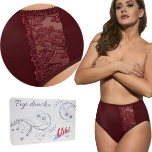 Figi Viki 584 Viola koronka bordowe L