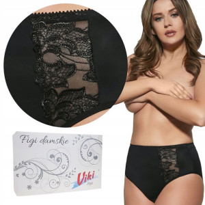 Figi Viki 584 Viola koronka czarne 3XL