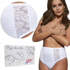 Figi Viki 584 Viola koronka białe 4XL