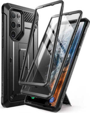 Etui Supcase Unicorn Beetle Pro Samsung Galaxy S22 Ultra Black [2 SET]