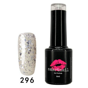 296 Smartnail Lakier hybrydowy Galaxy Silver 6ml 6g SZARY BROKATOWY SREBRNY